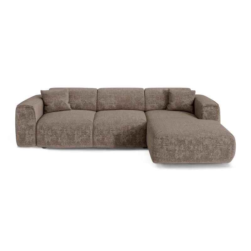 Canapé convertible grand angle droit YUMA Velours gaufré