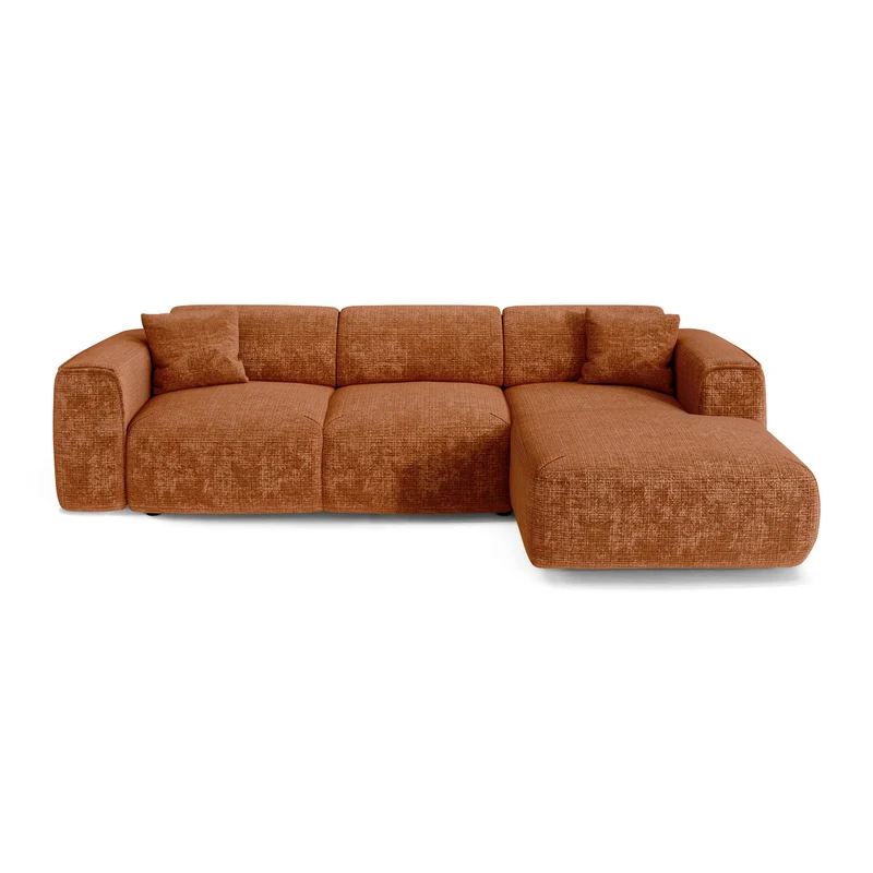 Canapé convertible grand angle droit YUMA Velours gaufré