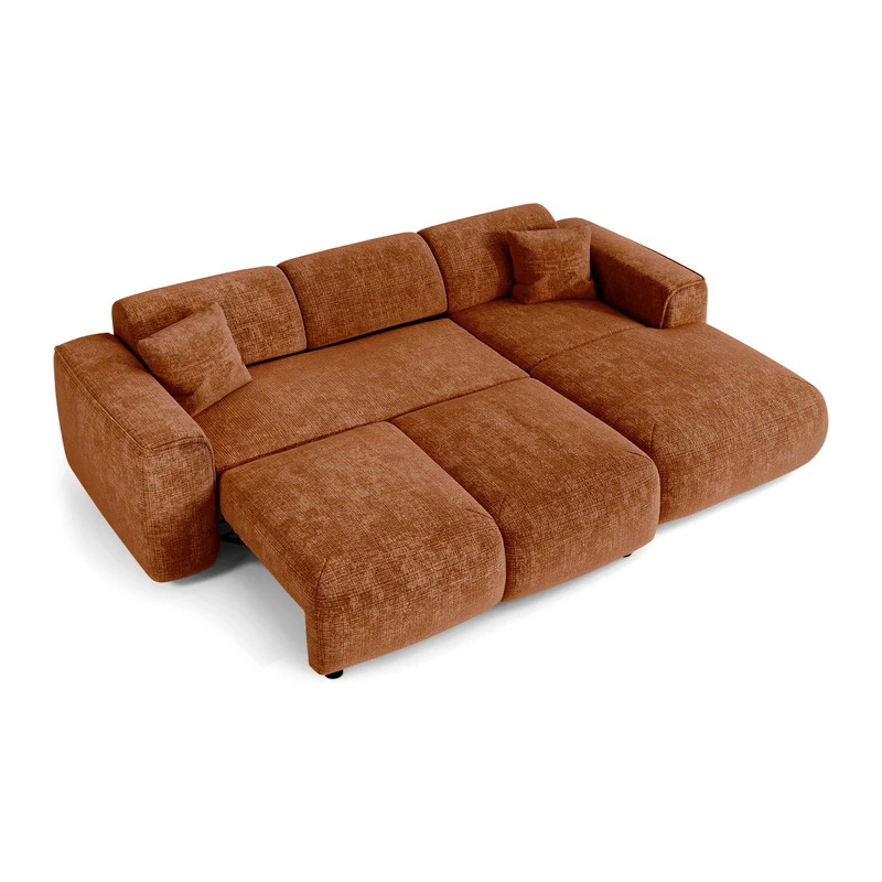 Canapé convertible grand angle droit YUMA Velours gaufré