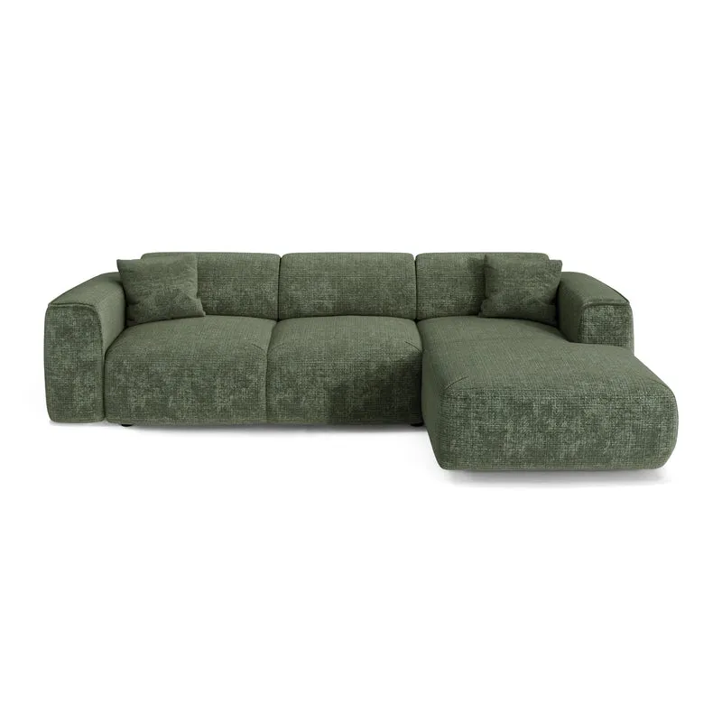 Canapé convertible grand angle droit YUMA Velours gaufré