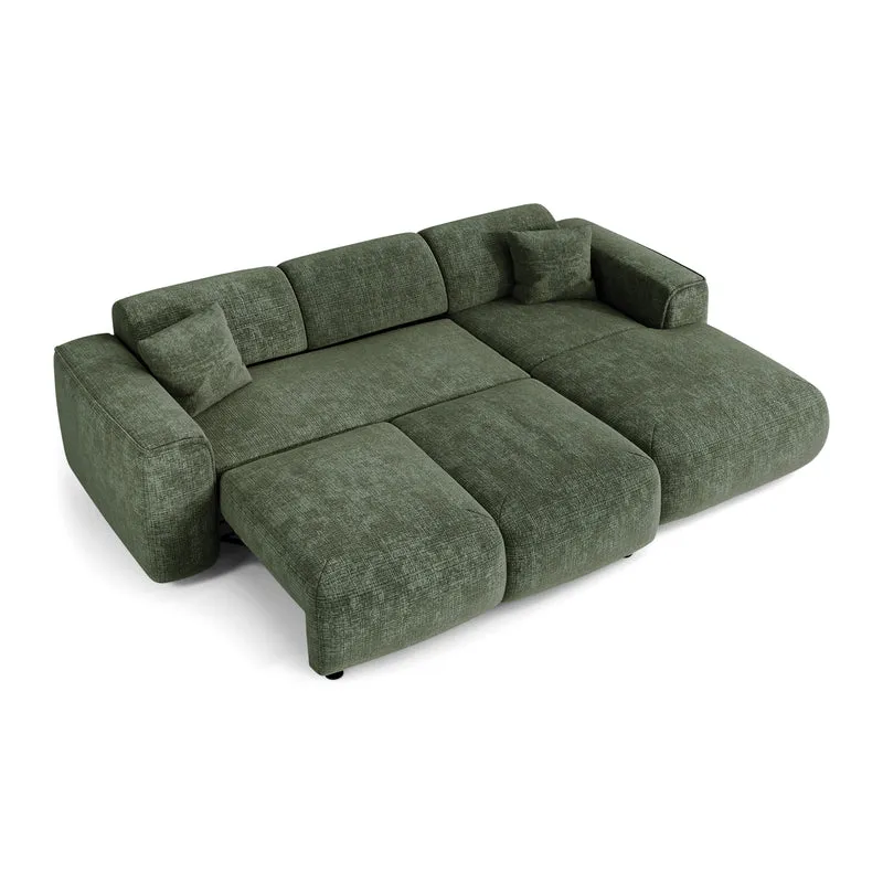 Canapé convertible grand angle droit YUMA Velours gaufré