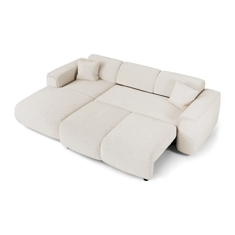 Canapé convertible grand angle gauche YUMA tissu bouclette