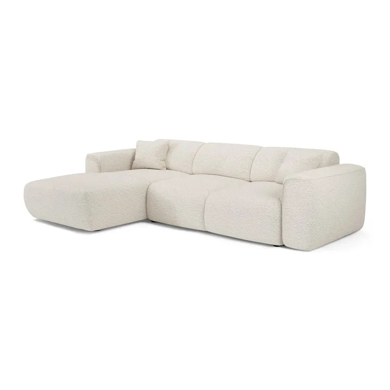 Canapé convertible grand angle gauche YUMA tissu bouclette