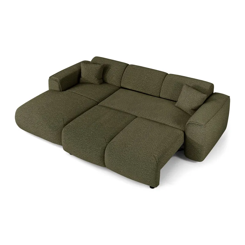 Canapé convertible grand angle gauche YUMA tissu bouclette