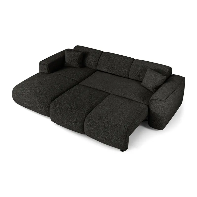 Canapé convertible grand angle gauche YUMA tissu bouclette