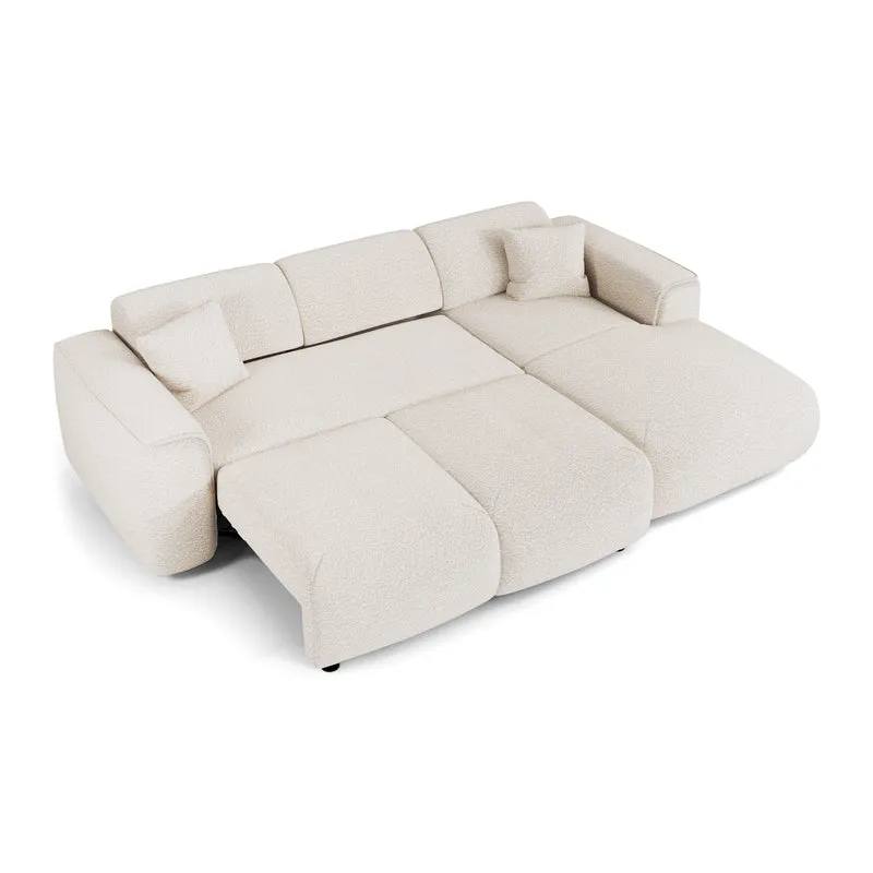 Canapé convertible grand angle droit YUMA tissu bouclette