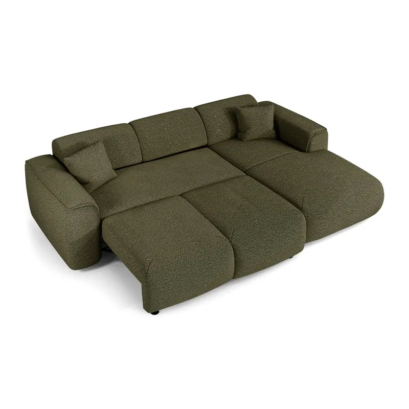 Canapé convertible grand angle droit YUMA tissu bouclette