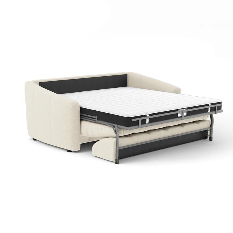 Canapé convertible express NORA Bouclette - Matelas Dunlopillo 140cm