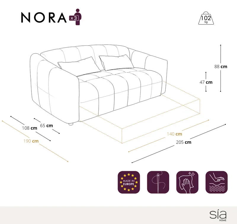 Canapé convertible express NORA Bouclette - Matelas Dunlopillo 140cm