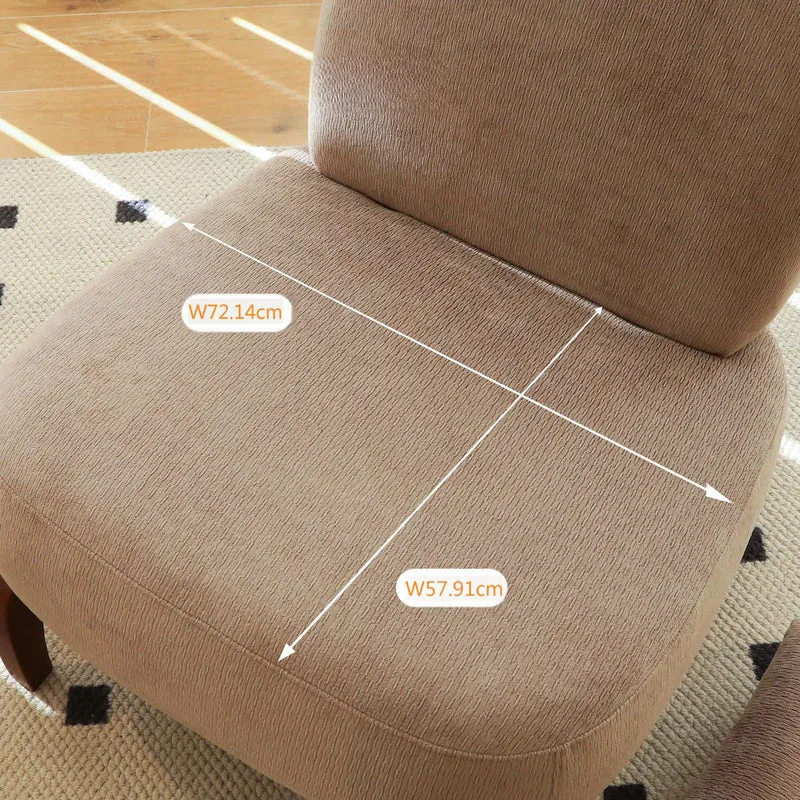 Fauteuil moderne camel revêtement en velours camel et pieds en bois massif FLEX STONE LINE