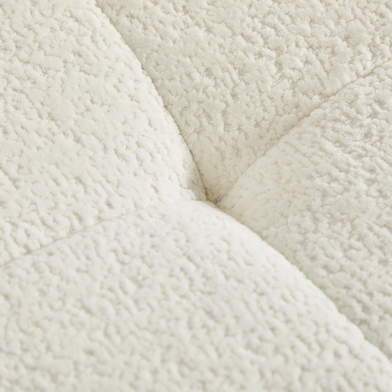 Canapé modulable 3 places en chenille beige bouclette texturée accoudoirs larges sans montage FLOATING DESK