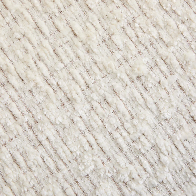 Canapé d’angle 3 places en chenille beige bouclette texturée accoudoirs larges sans montage FLOATING DIVIDER