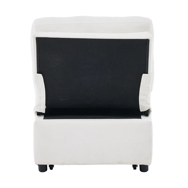 Fauteuil lit convertible tissu blanc, dossier réglable 68x95x76cm FLARELIRA