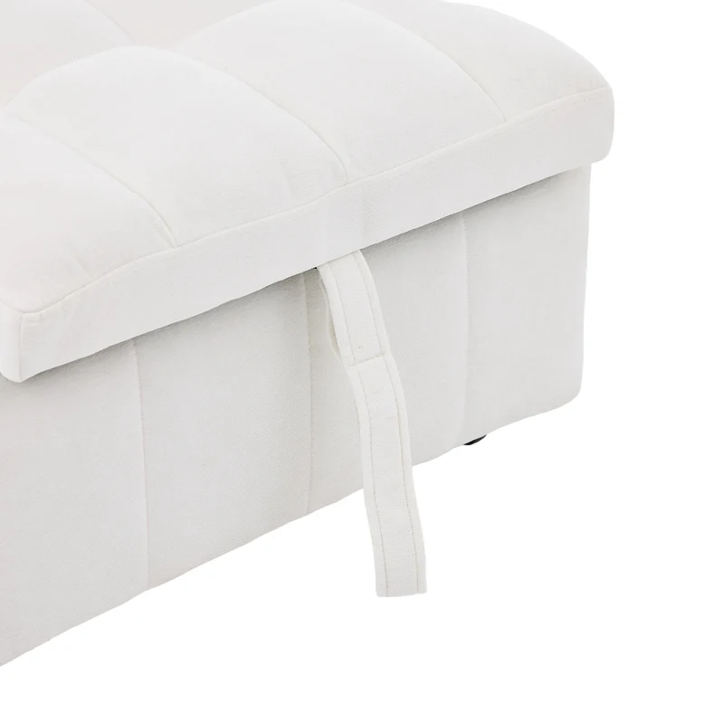 Fauteuil lit convertible tissu blanc, dossier réglable 68x95x76cm FLARELIRA