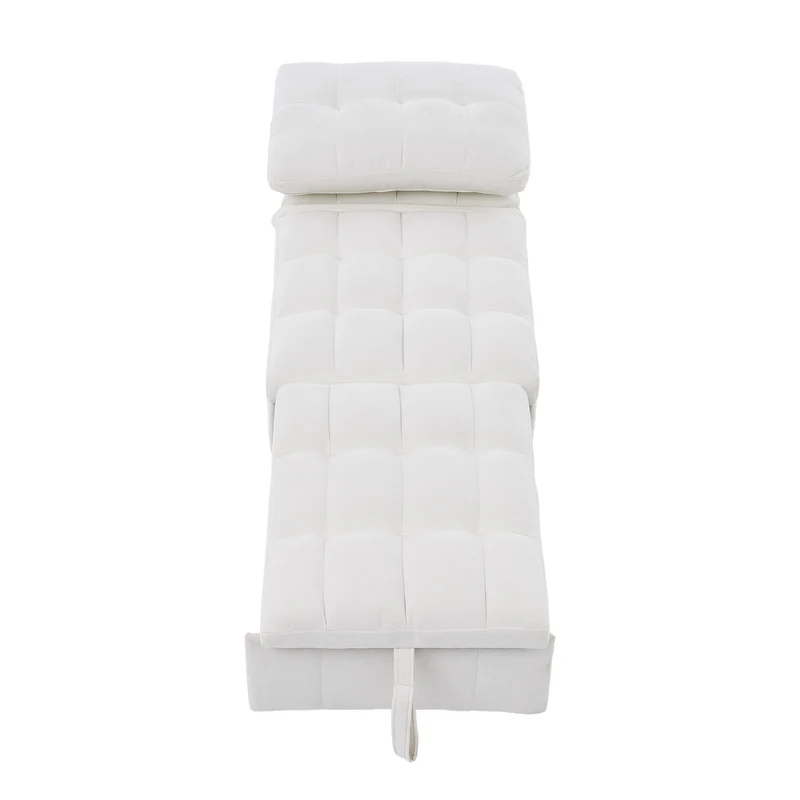 Fauteuil lit convertible tissu blanc, dossier réglable 68x95x76cm FLARELIRA