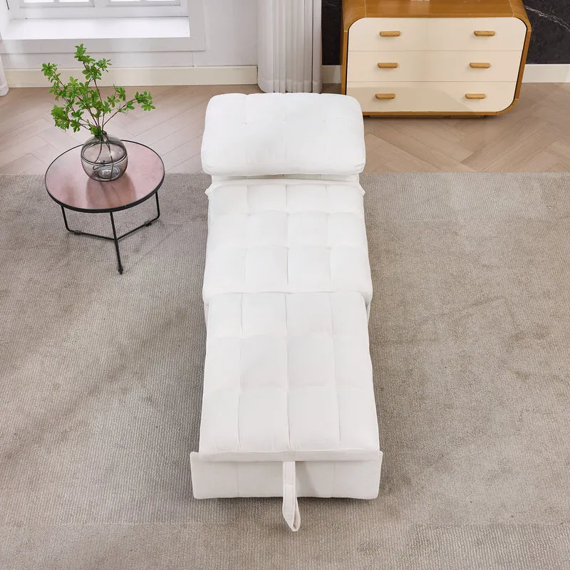 Fauteuil lit convertible tissu blanc, dossier réglable 68x95x76cm FLARELIRA