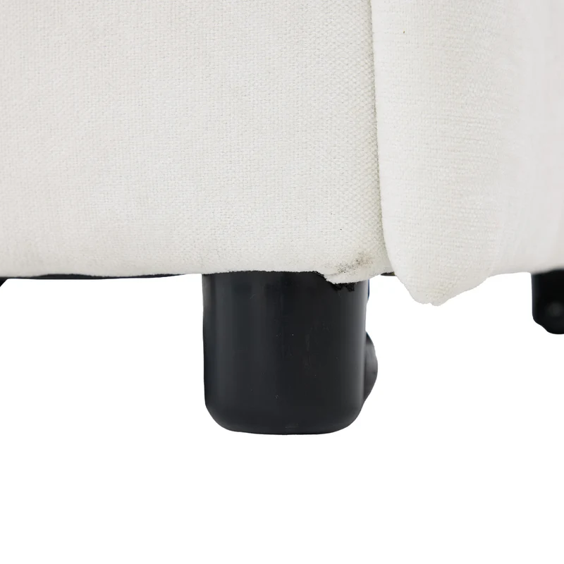 Fauteuil lit convertible tissu blanc, dossier réglable 68x95x76cm FLARELIRA