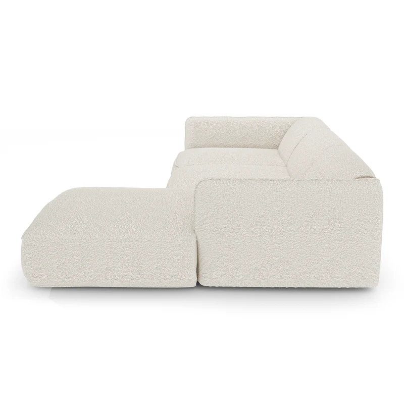 Canapé d'angle droit LIVIA Tissu bouclette