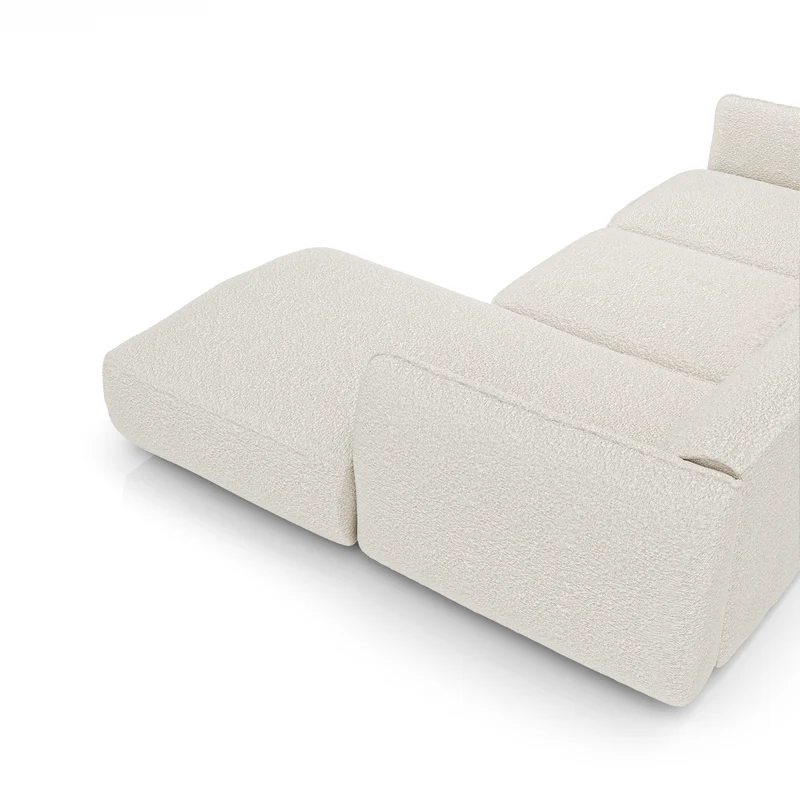 Canapé d'angle droit LIVIA Tissu bouclette