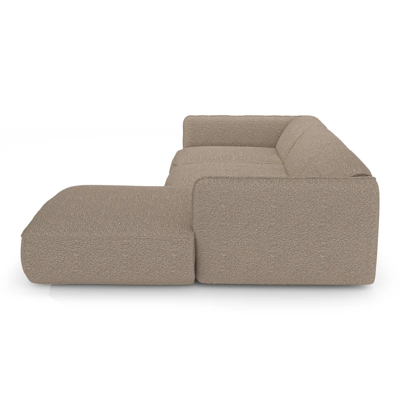 Canapé d'angle droit LIVIA Tissu bouclette
