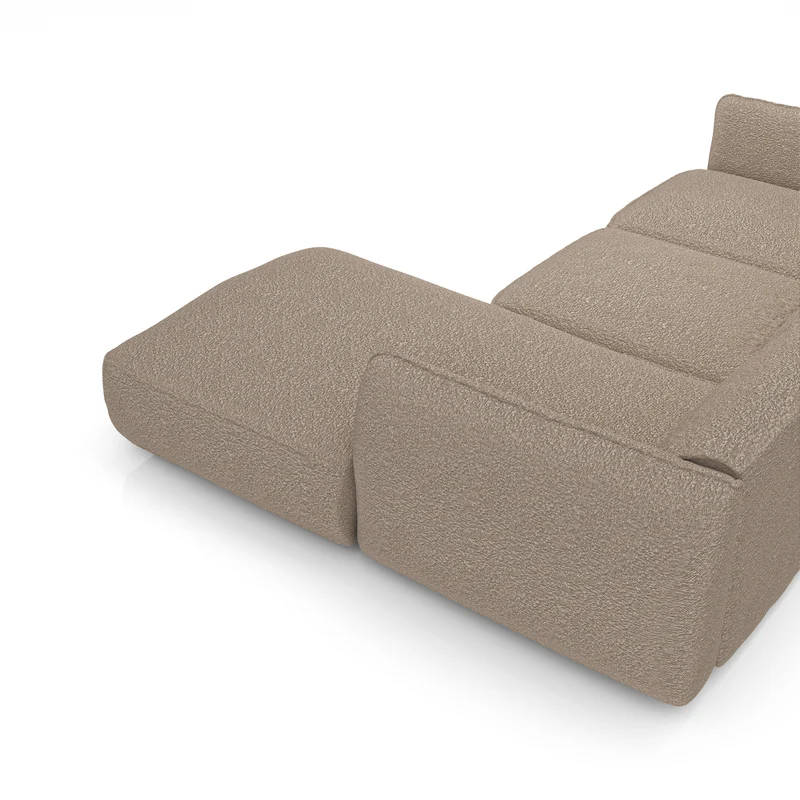 Canapé d'angle droit LIVIA Tissu bouclette