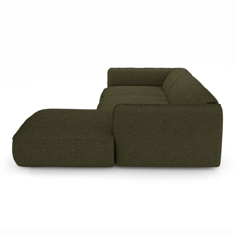 Canapé d'angle droit LIVIA Tissu bouclette