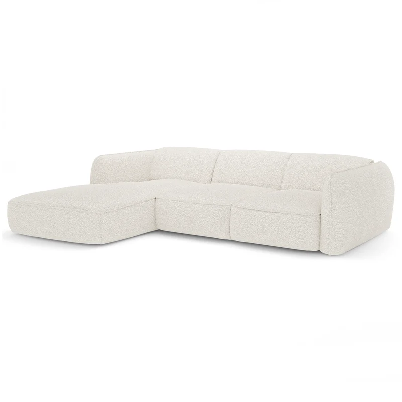 Canapé d'angle gauche LIVIA Tissu bouclette