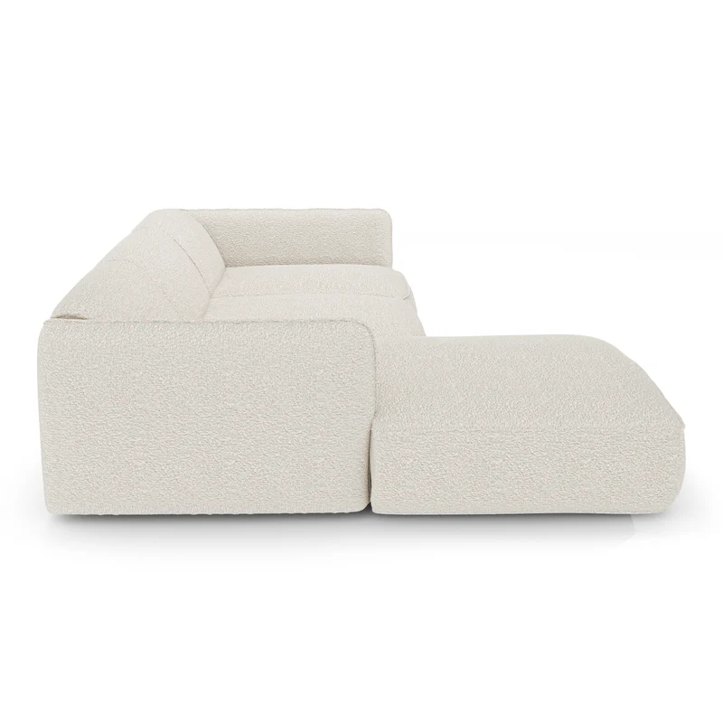 Canapé d'angle gauche LIVIA Tissu bouclette