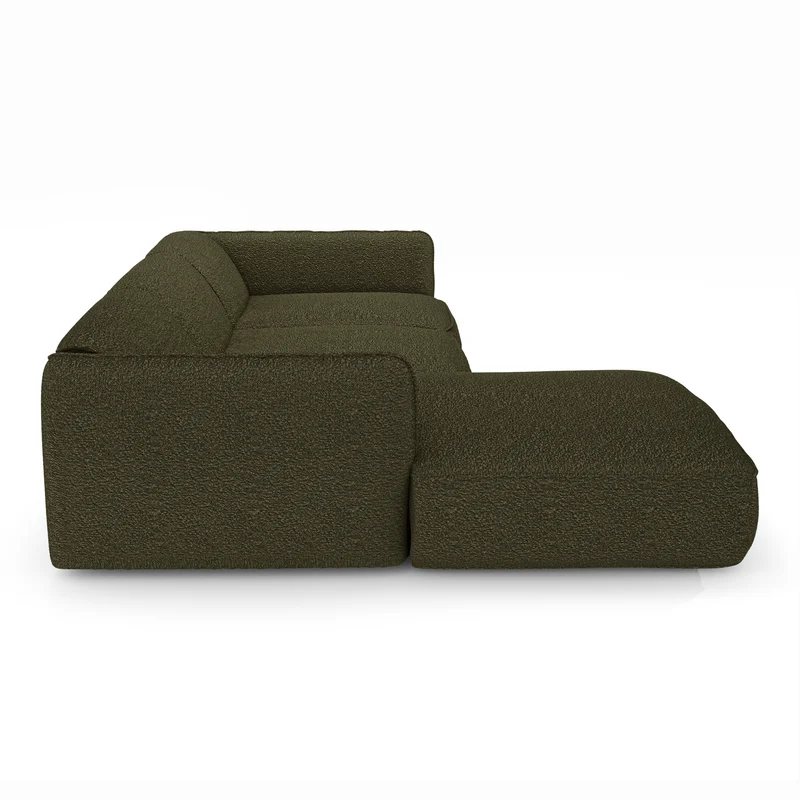 Canapé d'angle gauche LIVIA Tissu bouclette