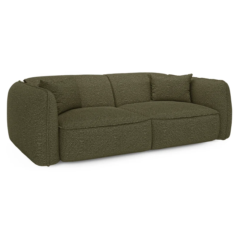 Canapé 3 places avec coussins LIAM Tissu bouclette