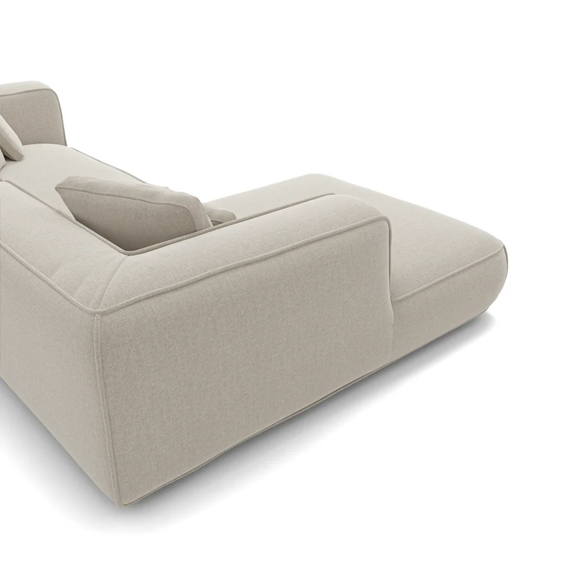 Canapé d'angle gauche 280cm ROMY Tissu tramé toucher doux