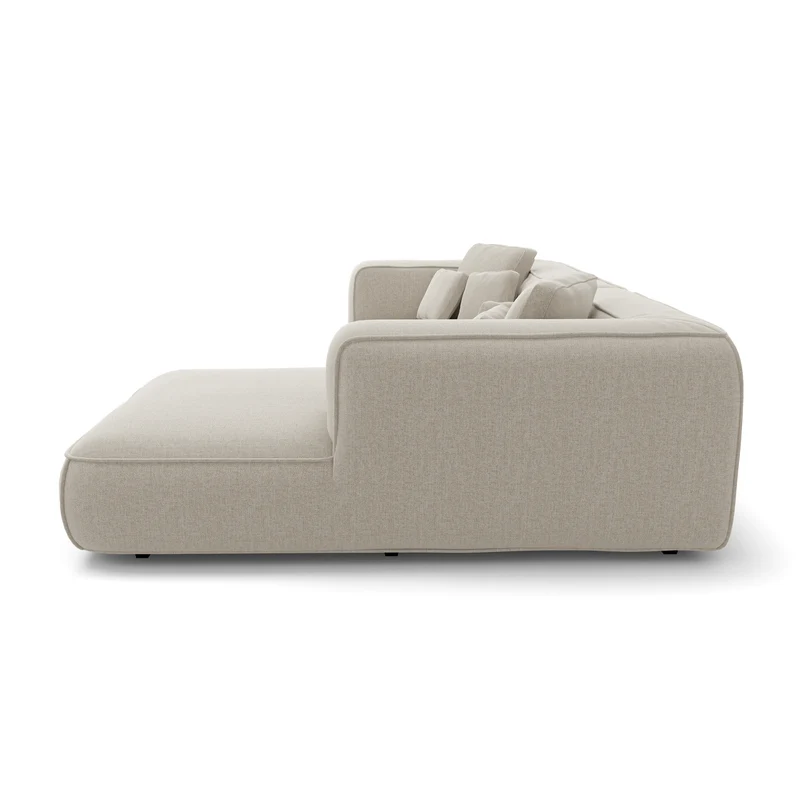 Canapé d'angle droit 280cm ROMY Tissu tramé toucher doux
