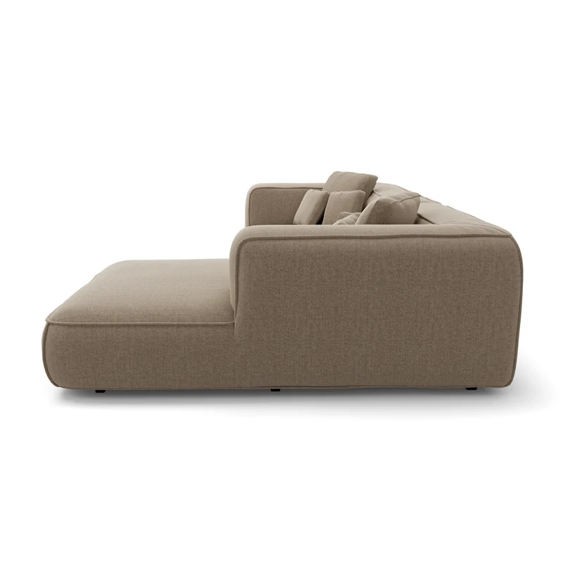 Canapé d'angle droit 280cm ROMY Tissu tramé toucher doux