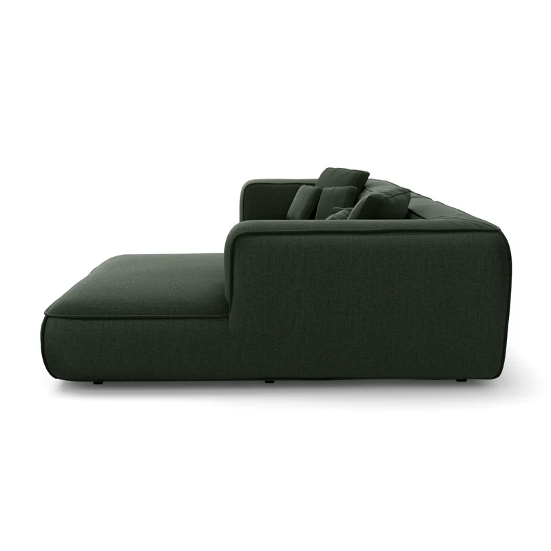 Canapé d'angle droit 280cm ROMY Tissu tramé toucher doux