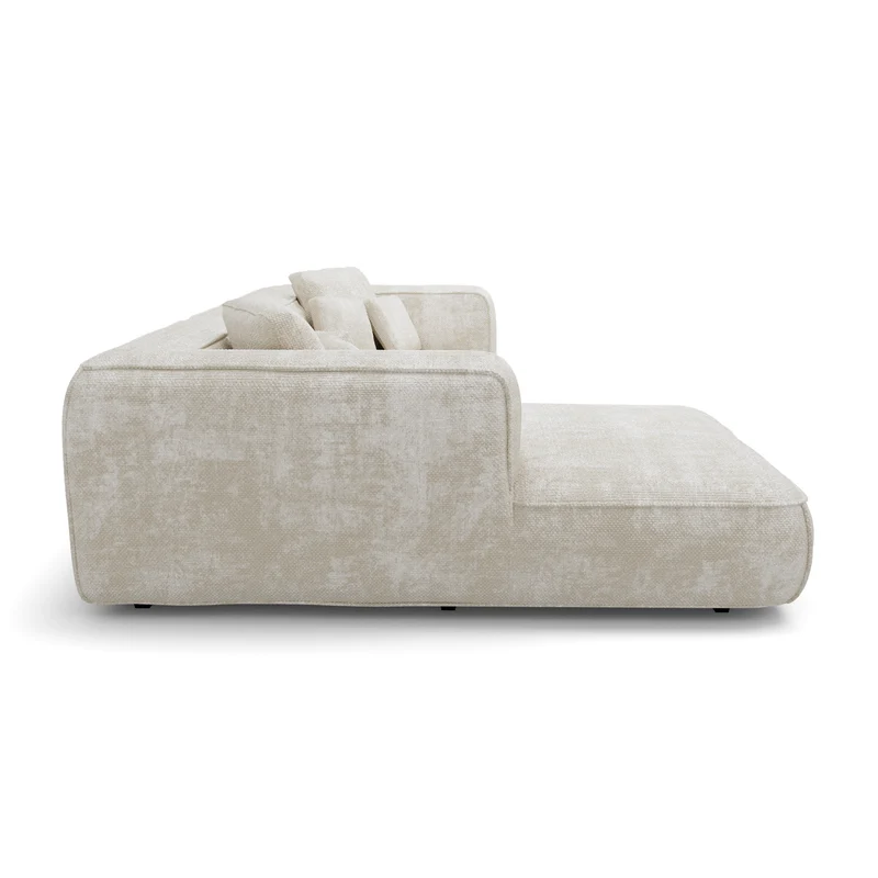 Canapé d'angle gauche 280cm ROMY Velours tramé
