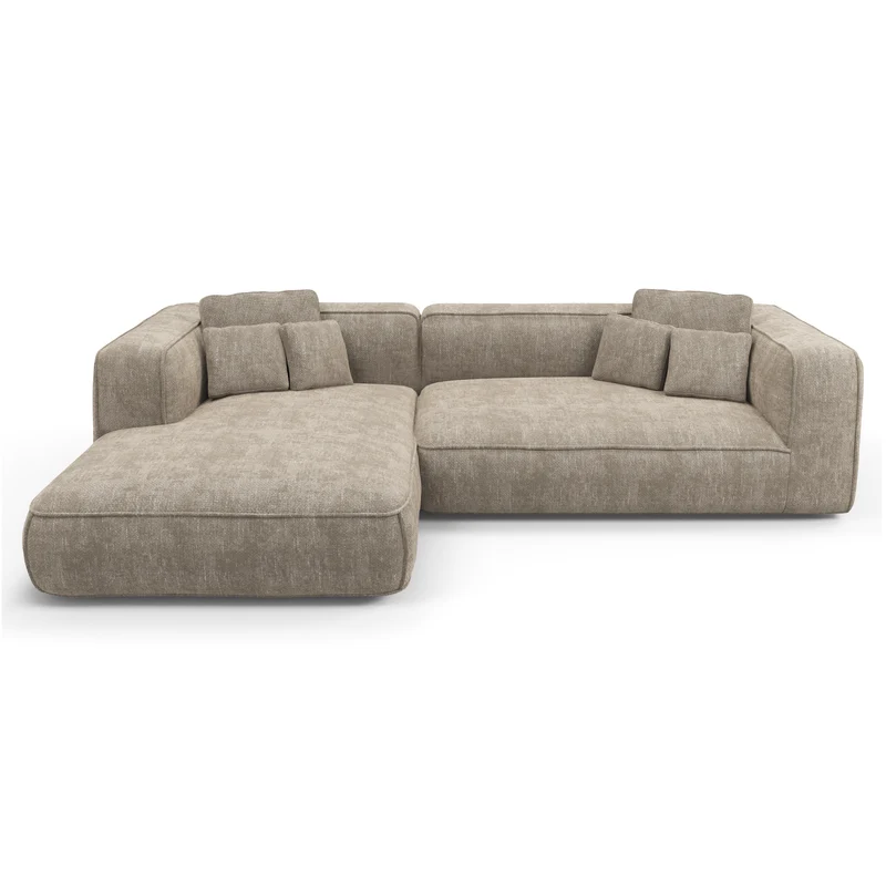 Canapé d'angle gauche 280cm ROMY Velours tramé