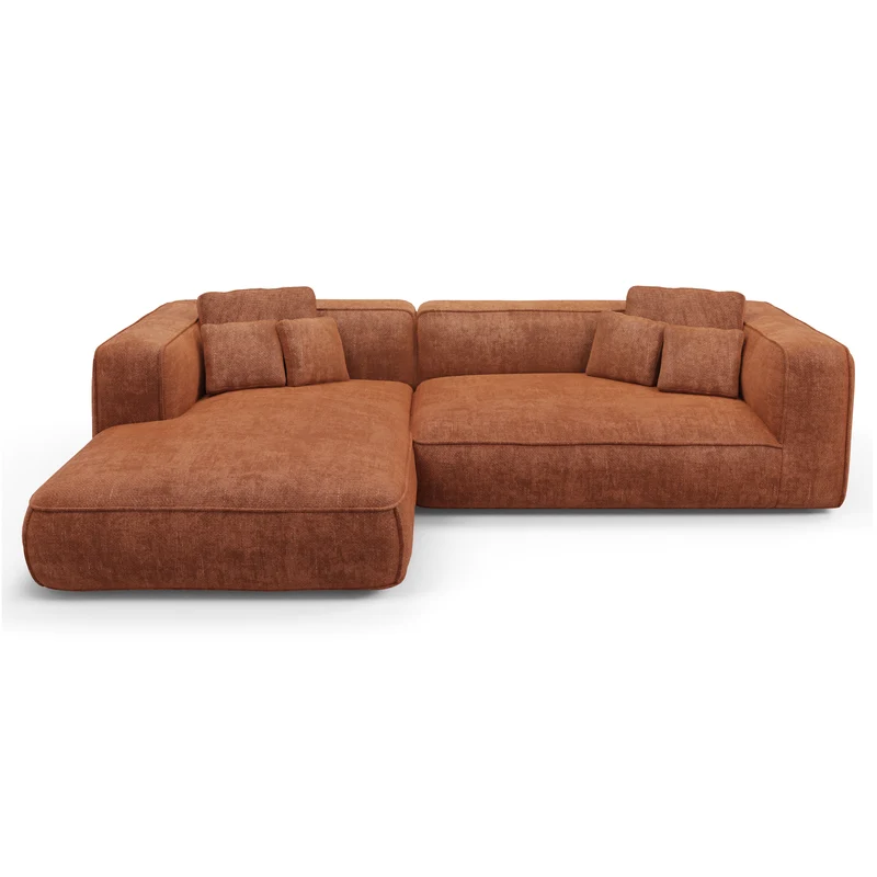 Canapé d'angle gauche 280cm ROMY Velours tramé