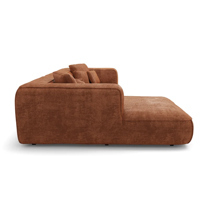 Canapé d'angle gauche 280cm ROMY Velours tramé