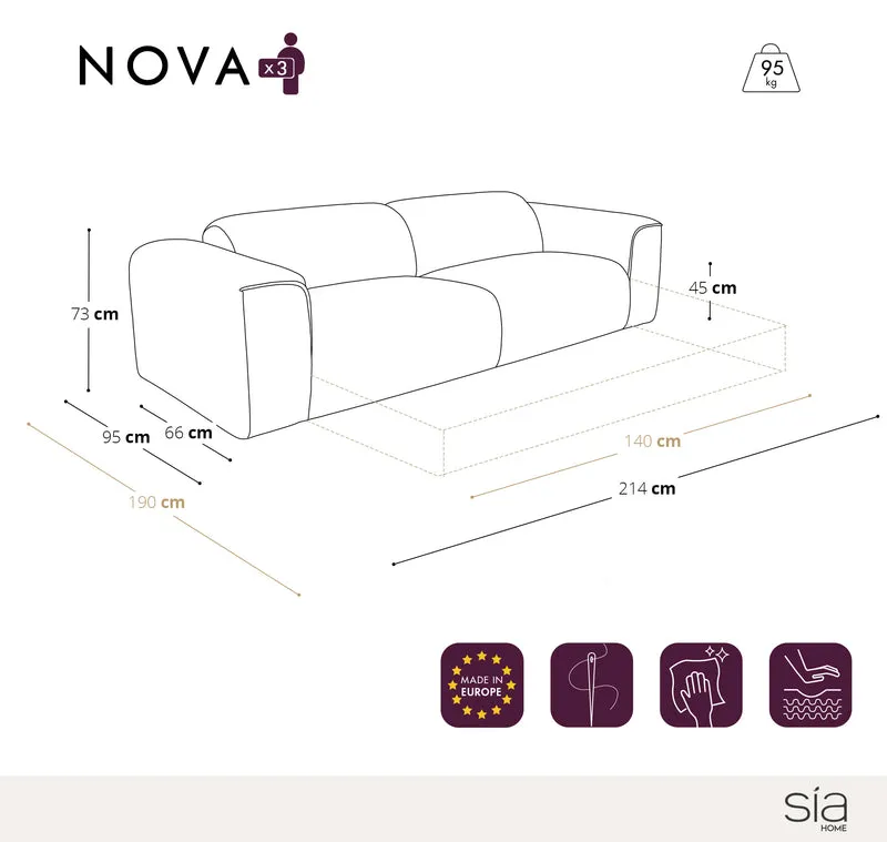 Canapé convertible express matelas Dunlopillo 140cm NOVA Velours à motifs