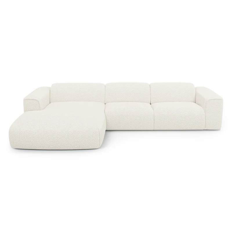 Canapé d'angle gauche convertible express matelas Dunlopillo 140cm NOVA Tissu bouclette
