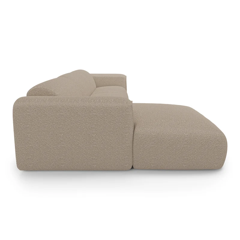 Canapé d'angle gauche convertible express matelas Dunlopillo 140cm NOVA Tissu bouclette
