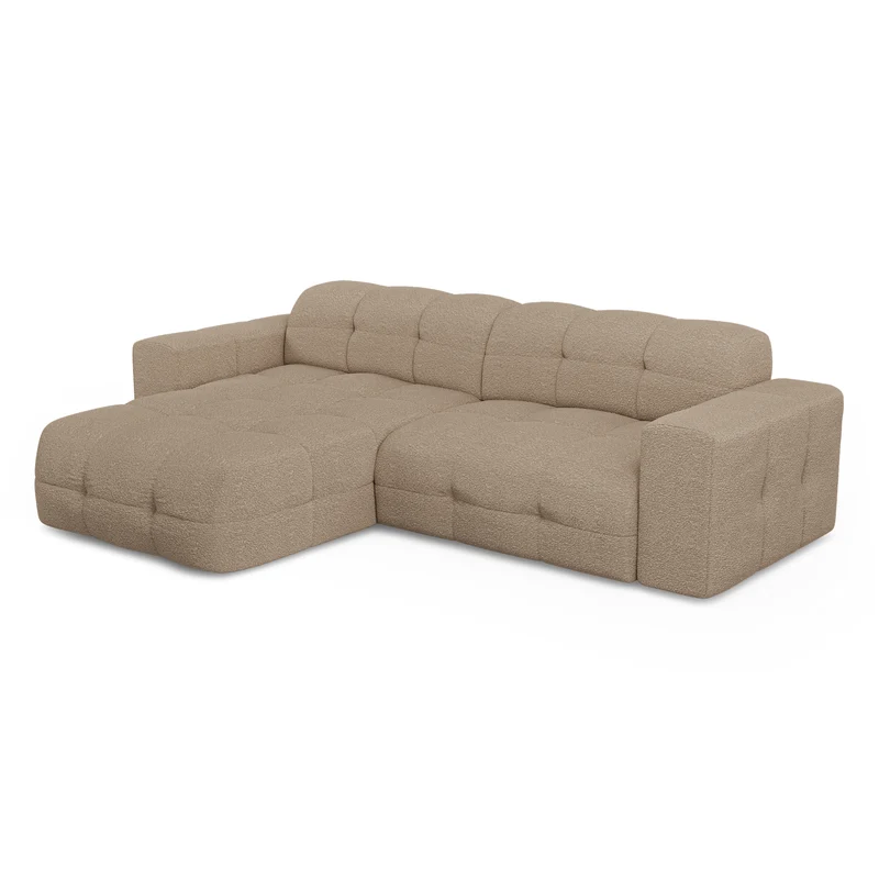 Canapé angle gauche MAEL Tissu bouclette