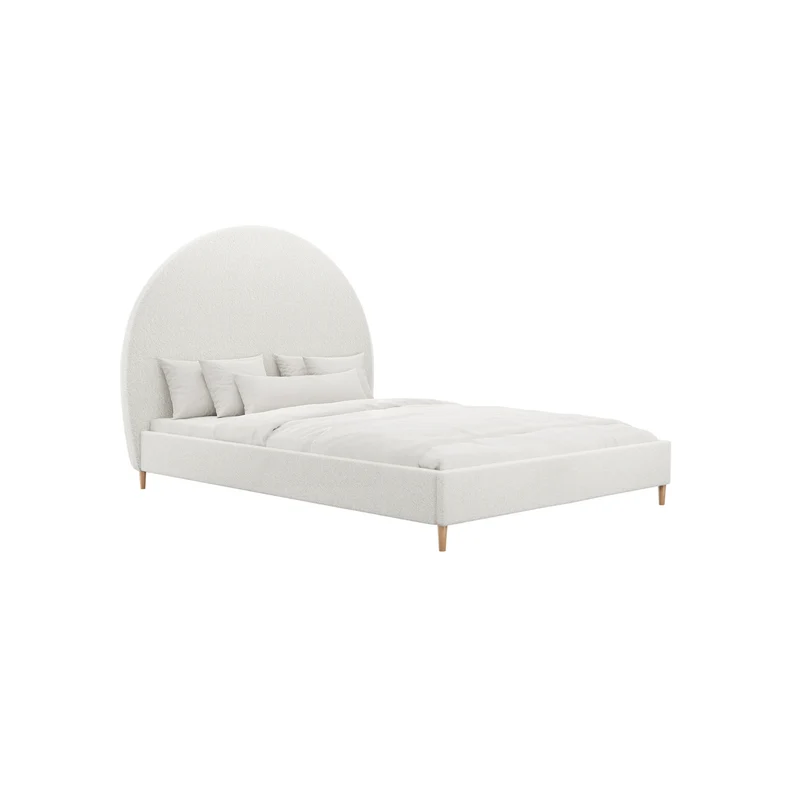 Lit 160cm AMETSA Tissu bouclette