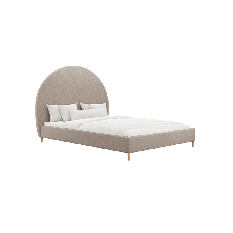 Lit 160cm AMETSA Tissu bouclette