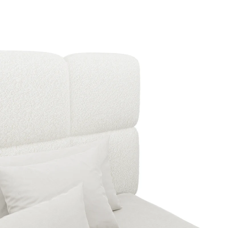 Lit coffre 160cm ONEIRA Tissu bouclette