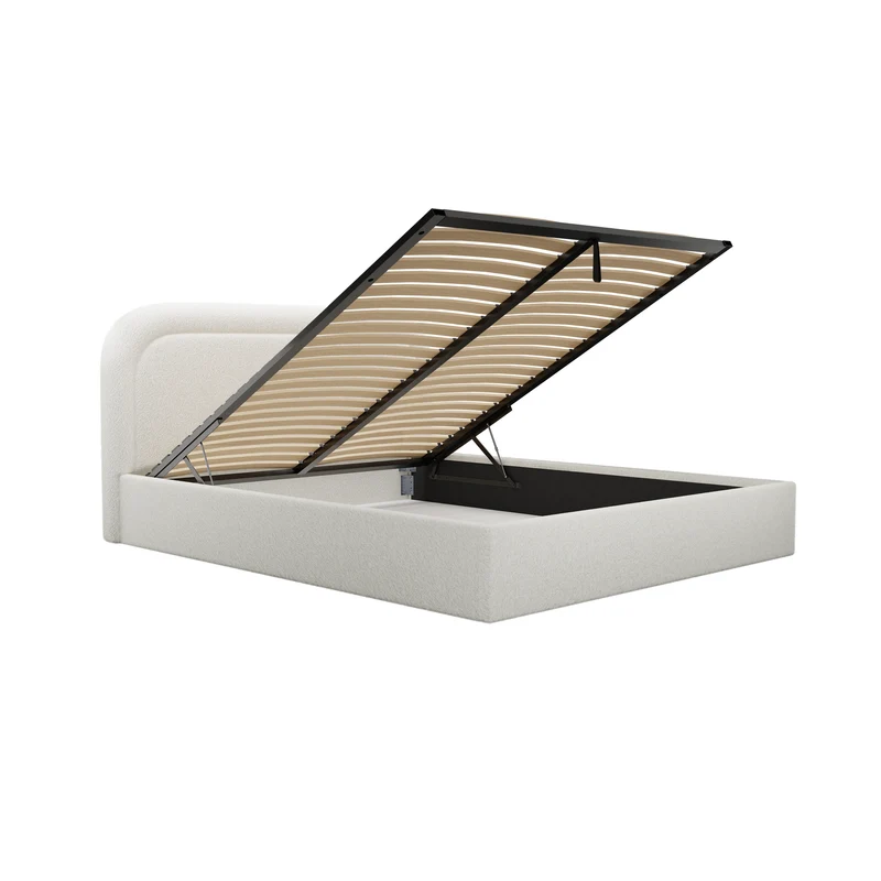 Lit coffre 180cm SELENIA Tissu bouclette