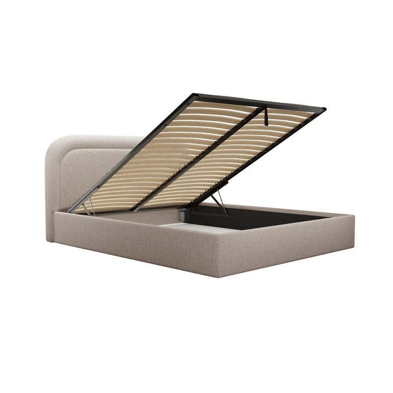 Lit coffre 180cm SELENIA Tissu bouclette