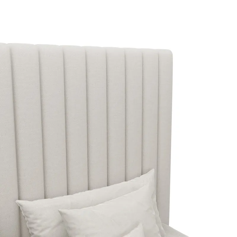 Lit coffre 180cm HERA Tissu tramé