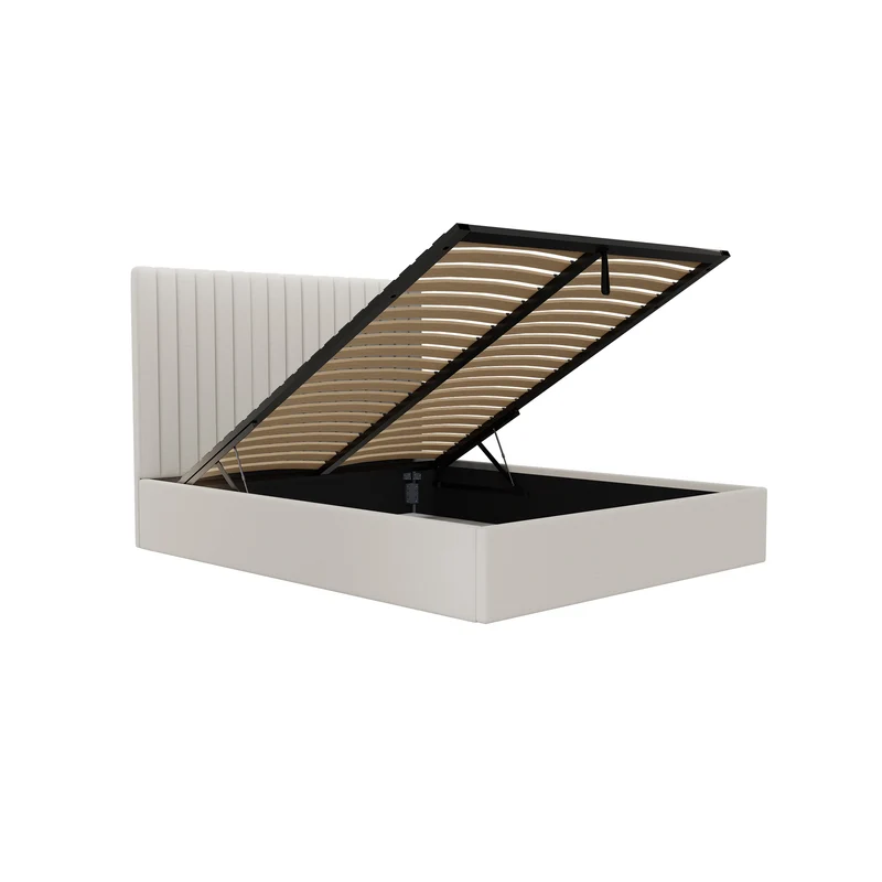 Lit coffre 180cm HERA Tissu tramé
