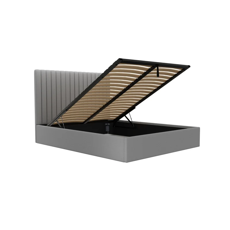Lit coffre 180cm HERA Tissu tramé